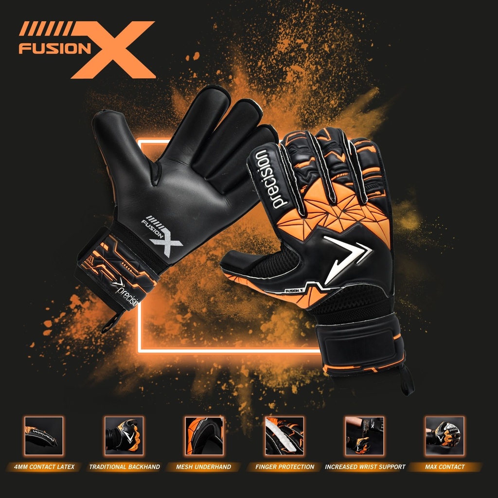 Precision Junior Fusion X Roll Finger Protect GK Gloves